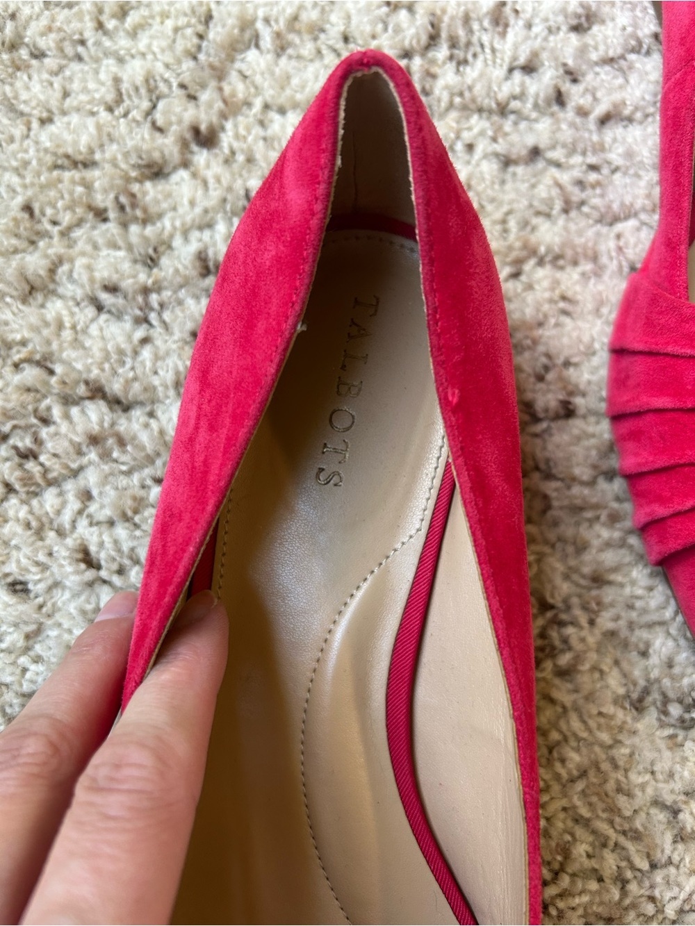 Talbots Edison Red Bow Suede Flats Size 9 - Picture 4 of 8